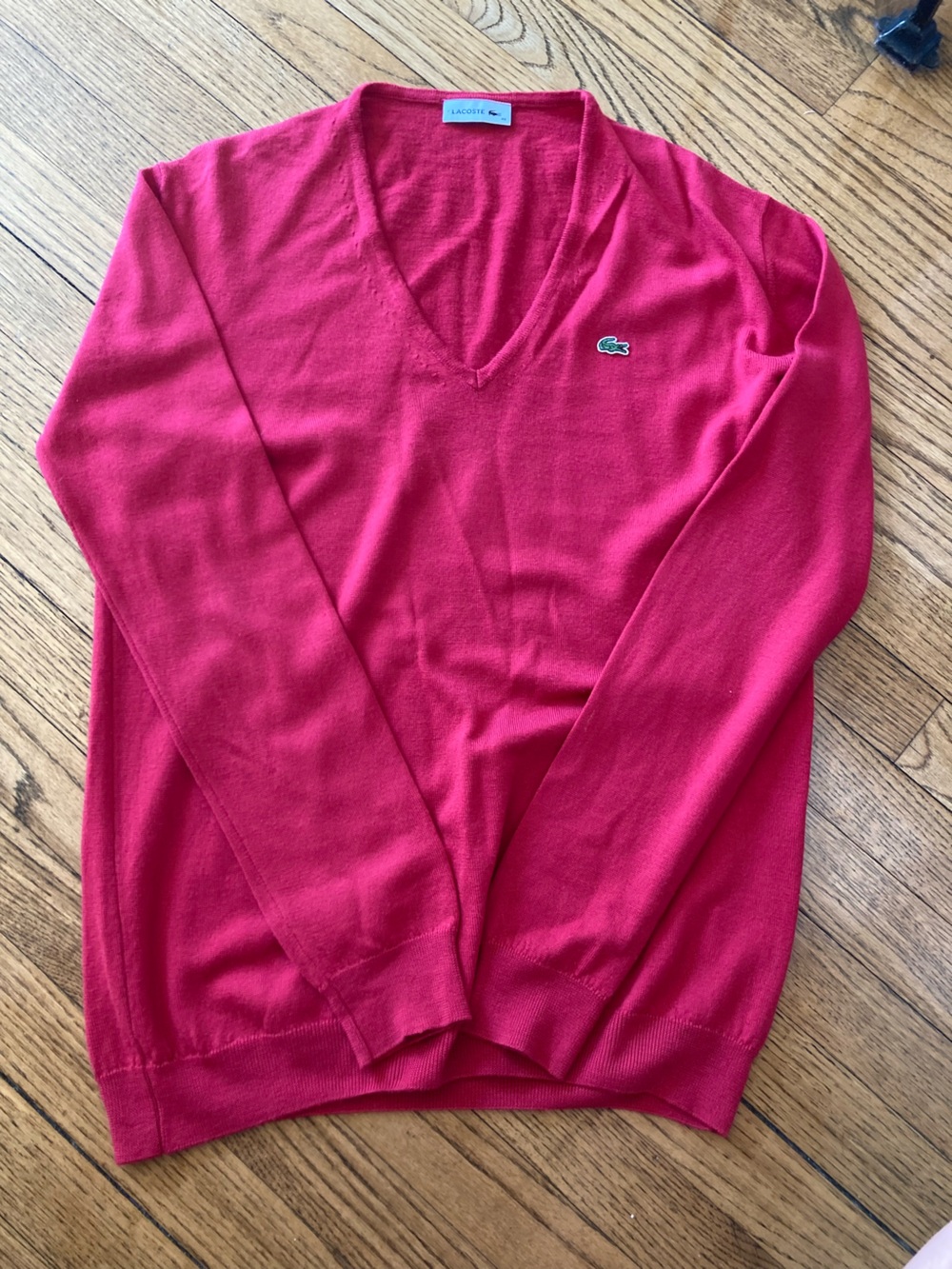 Lacoste Red Knit Crewneck Sweater